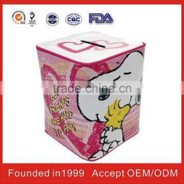 square fancy empty tin plate gift box
