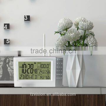 433MHz Wireless RF RCC Weather Station With Indoor Outdoor Thermometer Hygrometer Sauna Temperature Clock 3 Transmitters photo-2