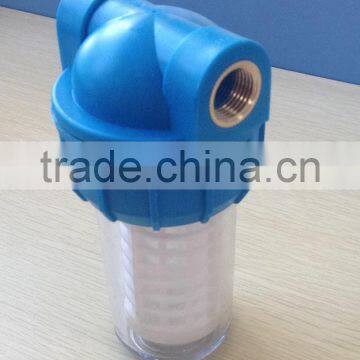 blue plastic water filters inlet water housing