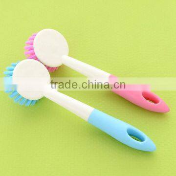 Factory New Style Kitchen Tool Pink And Blue Color Long Handle Pot Brush