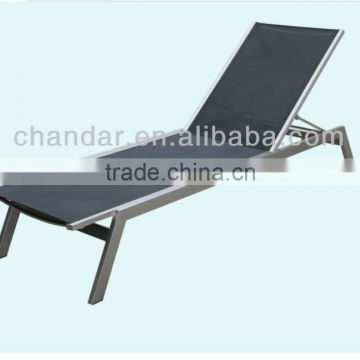 beach sun lounger with wheels in mesh fabric