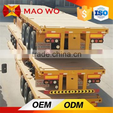 Factory direct hot sale 20ft 40ft 3 axle flatbed semi trailer