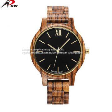 Wholesale western gift set quartz wrist watch wooden