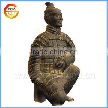 standing gray life size garden statues of terracotta warrior replica for home and garden decoration