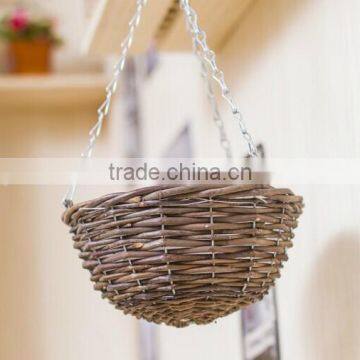 100%Handmade Wicker Wall Hanging Plant Basket Wicker Flower Hanging Basket