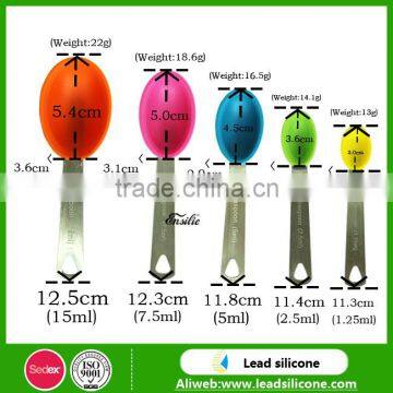Multifunction Silicone Kitchen Utensil/ Different Volume 15ml, 7.5ml, 5ml, 2.5ml,1.25ml Silicone Measuring Spoon photo-4