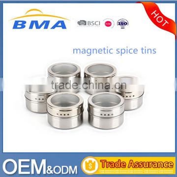 Stainless Steel Magnetic Spice Tins Set