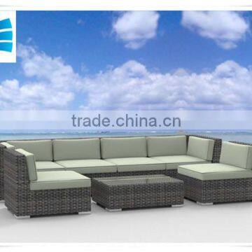 7pc Modern Outdoor Backyard Wicker Rattan Patio Furniture Sofa Set