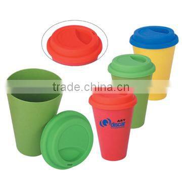 16oz Colorful Bamboo Fiber Coffee Cup With Silicone Lid And Holder photo-2
