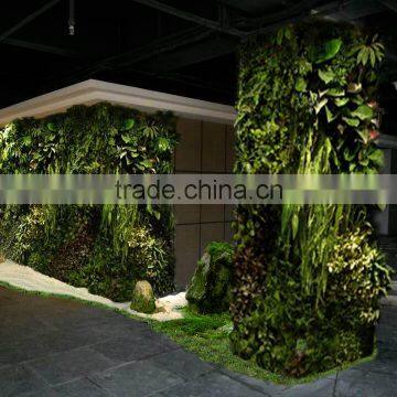 Home and outdoor decoration synthetic cheap artificial vertical green grass wall E08 0403