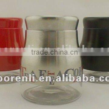 metal coated Hot sale glass storage jar with high quality &amp different shapes