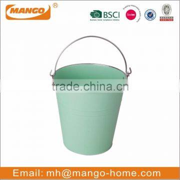 Colorful Wire Handle Stainless Steel Rim Metal Enamel Pail