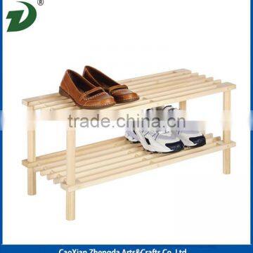 Natural Wood Household Shelves Wooden Shoe Rack