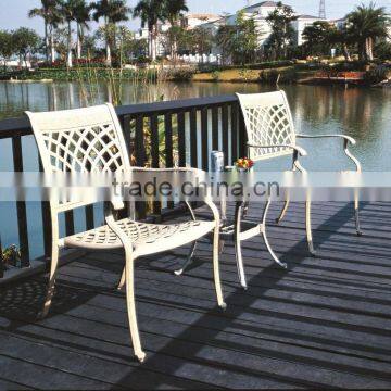 outdoor cast aluminum coffee shop table and chair for garden/patio sets