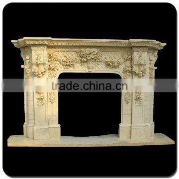 Europe Style Home Decoration Marble Fireplace Mantel With Flowers photo-2