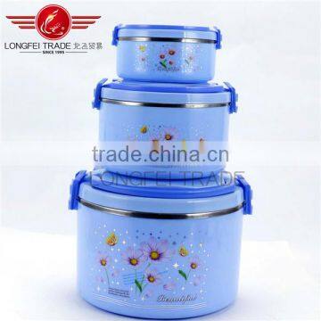 New Item Plastic Tiffin Lunch Box set / PP+ Stainless Steel Food Container Of Different Size