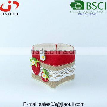 With Non Woven Fabric Strawberry Jute/felt Flower Pot Cover photo-4