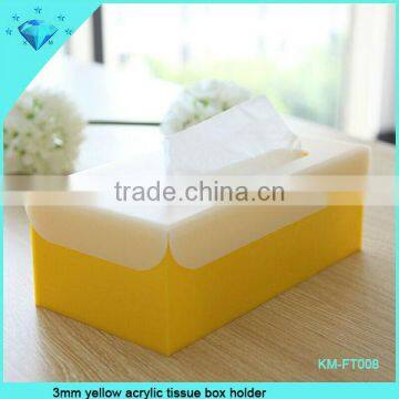 3mm yellow acrylic tissue box holder