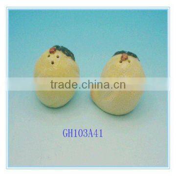 Mini pear shape ceramic salt and pepper shaker