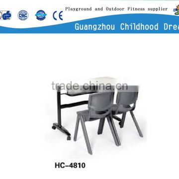 (HC-4810) Cheap children double desk and chair study table for students