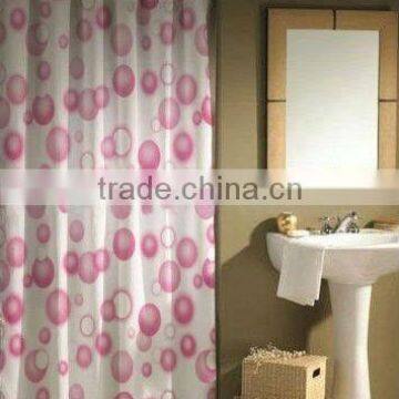 Print PEVA shower curtain and bath accessory