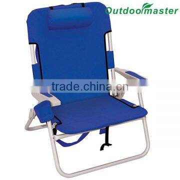 Heavy Duty Blue Big Guy Gear Folding Backpack Chair