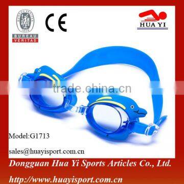 Silicone head strap durable long anti fog swimming goggle