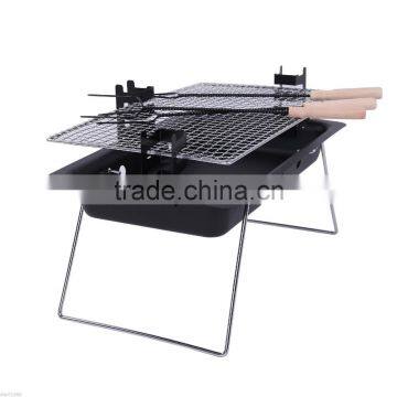 Black Camping Charcoal BBQ Grill Barbecue Grill with foldable legs