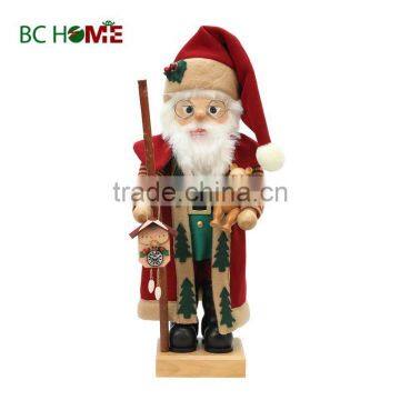 exquisitely crafted santa claus wooden Nutcracker sending present