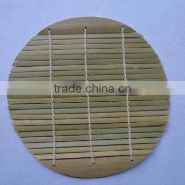 Round Weaving Green Bamboo Placing Mat photo-2