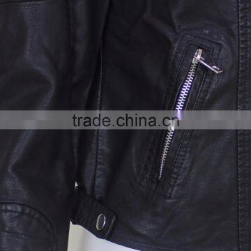2016 Wholesale Women Motocycle Jacket Cool Fashion PU Leather Jacket for Women photo-5