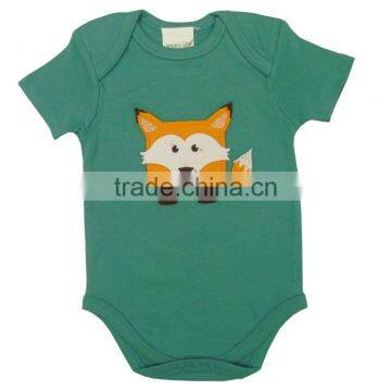Organic 2017 Excellent Quality Plain and Printed Different Color Baby Bodysuits With New Design Short Sleeve Bodysuit for Babies photo-2