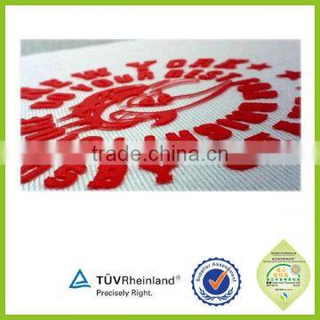 Eco-friendly garment pvc silicone rubber heat transfer embossed print