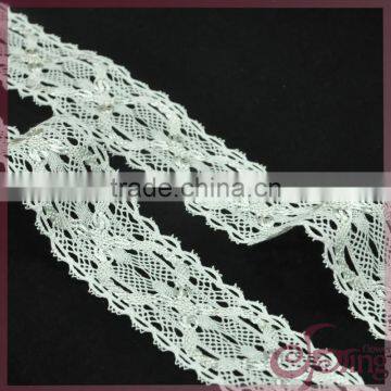 Off-white water soluble cord lace trimming, elegant chemical lace trim for dress