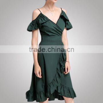 Fashion Design Classic Look Young Ladies Green Dress For Tall Women photo-2
