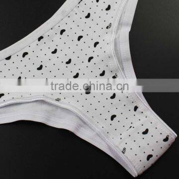 Stock Summer Style White Heart Print Cotton Underwear Women Everyday Women's Thongs Intimates Women Briefs Sey Panties Girls Bri photo-5