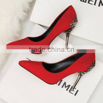 HFR-JS14034 Spanish Leather Women Stylish High Heel Shoes