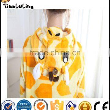 OEM Sexy Adult Funny Costume Giraffe One Piece Footie Flannel Pajamas For Winter