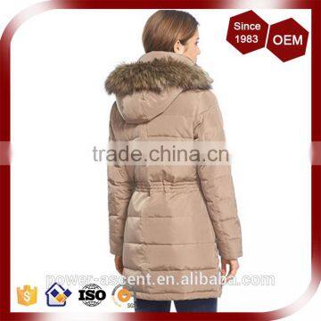 Wholesale 100% Nylon Shell Women's Slim Parka Jackets With Fur photo-3