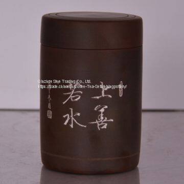 Bamboo Design China Antique Hand Painted Tea Caddy Nixing Ceramic Tea Canister photo-2