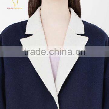 Woven Loose Cashmere Wool Winter Women Coats photo-5
