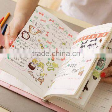 A6 Leather Loose Leaf Palnner Customizable Japanese Daily Diary Planner 6 Holes Binder Notebook With Elastic Band photo-3