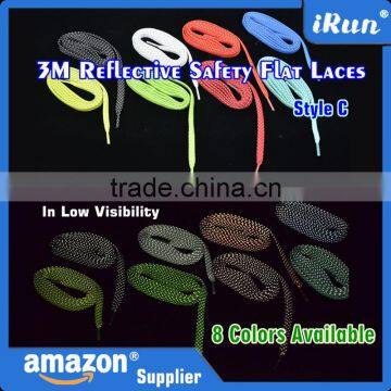 3M Black Fully Laced Reflective Flat Laces - 8 Colors and 3 Lengths Available Reflective Laces - 3M Reflective Style Shoelaces photo-5