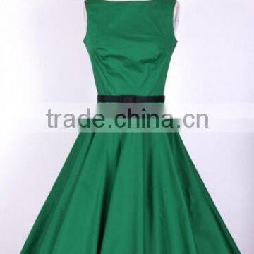 Walson Instyles Wholesale Womens Retro Audrey Hepburn Swing Dress 50s Rockabilly Party Dress Boat Neck photo-2