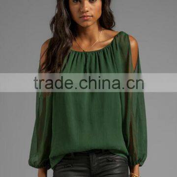 A-Line Cutout Peasant Top