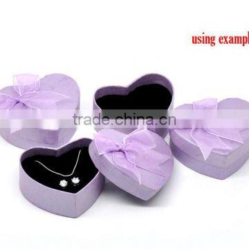 Mauve Heart Shaped Wedding Jewelry Necklaces /Rings Display Gift Paper Box Cases photo-3