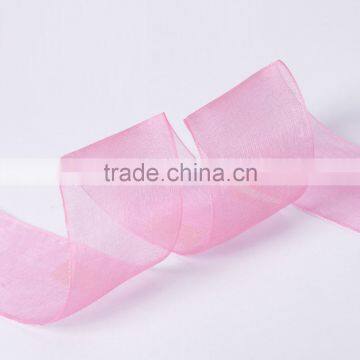 36mm Wide Solid Sheer Ribbon, Woven Edged Chiffon Ribbon photo-2