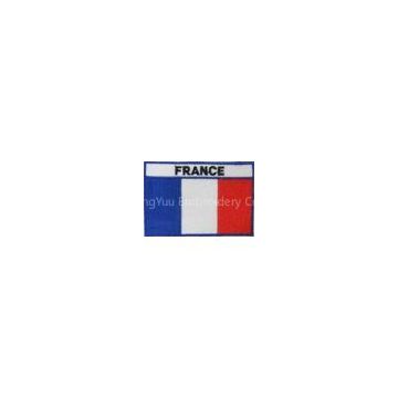 Embroidered france country iron-on flag patches for armed forces and sportswear