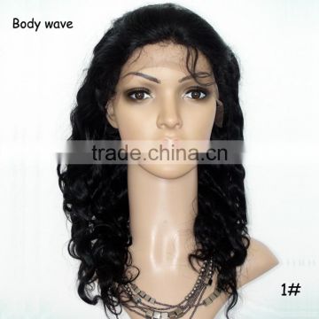 Wholesale Virign Brazilian Frontal Lace Human Hair Wig Black Rose Wavy Customized Full Lace Wigs