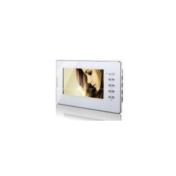 White/Black Indoor Monitor Doorbell with 7 Inch Digital Color LCD